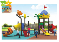 Outdoor Playground Equipment Kids Outdoor Plastic Slide With Climbing Net